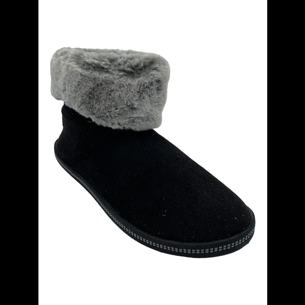 Skechers Black Ankle Boots with Gray Fur Cuff